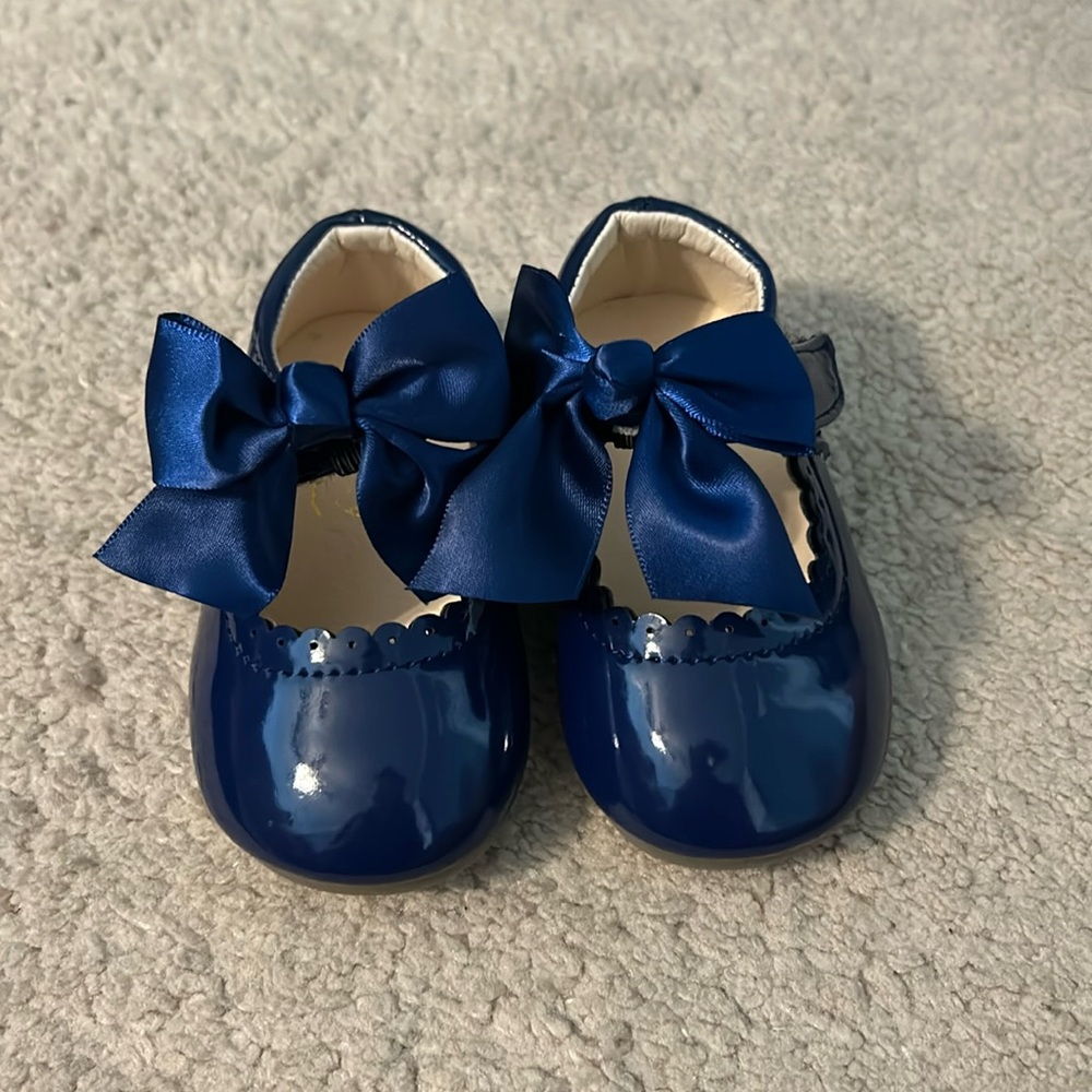 Worn once.. navy patent leather shoes